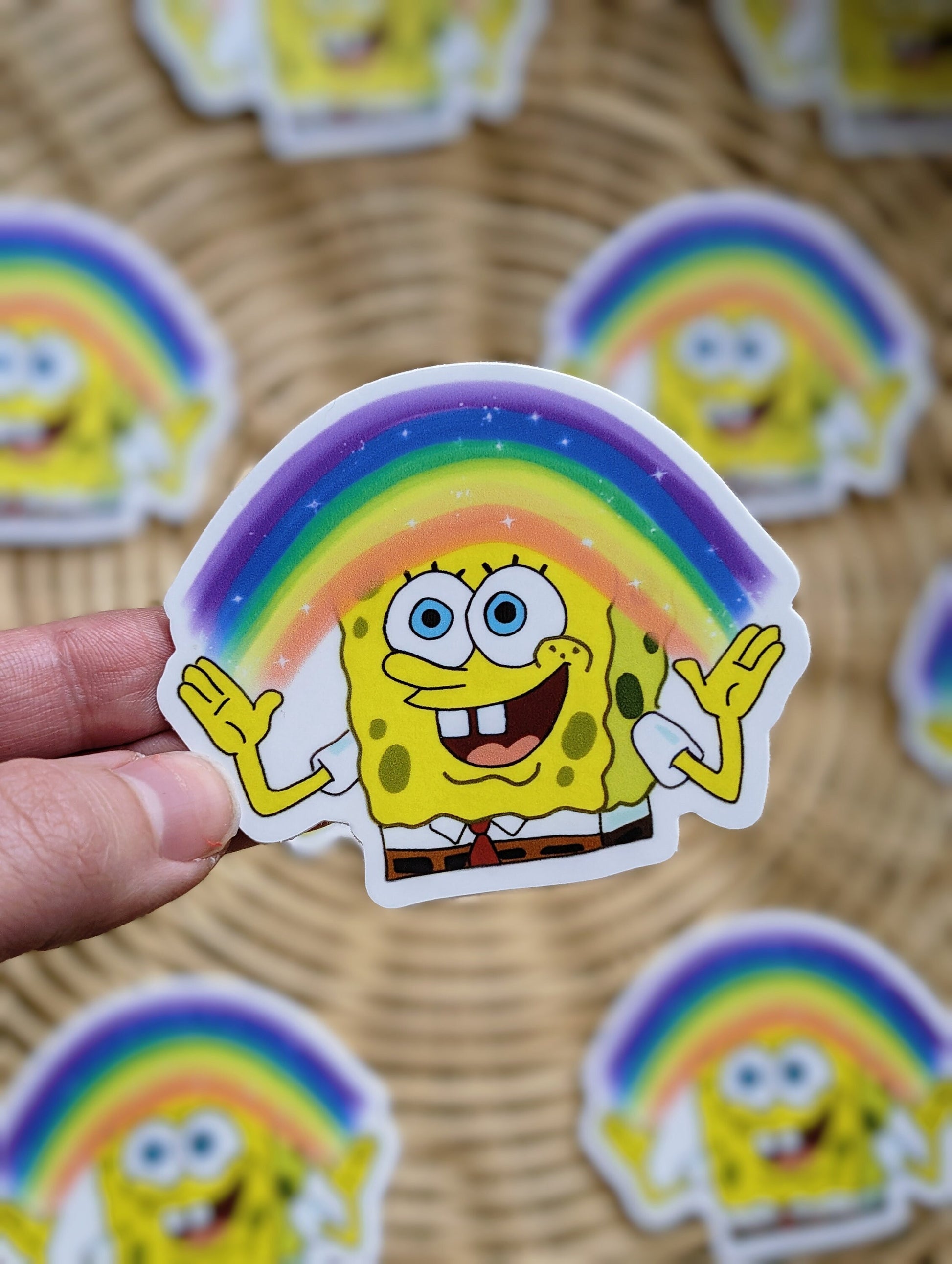 rainbow imagination sea sponge sticker